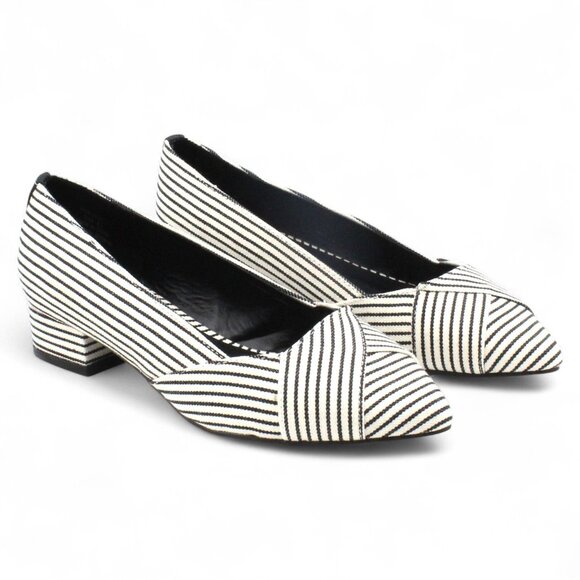 Journee Collection Womens Justine Canvas Pointed Toe Heels - Picture 1 of 8